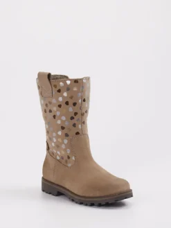 Kinder Froddo – Kinderstiefel aus geprägtem Leder sandbeige