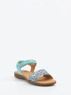 Kinder Froddo – Klettsandale aus Metallic mit Glitzerdetails