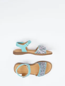 Kinder Froddo – Klettsandale aus Metallic mit Glitzerdetails