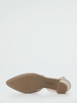 Damen Gabor – Ankle-Strap-Pumps aus Veloursleder sandbeige