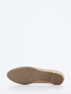 Damen Gabor – Ballerinas aus Metallicleder in Champagner