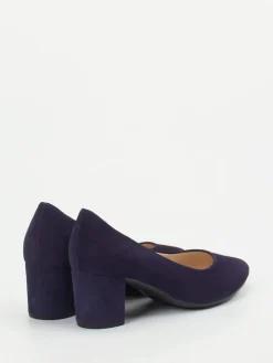 Damen Gabor – Blockabsatz-Pumps aus Veloursleder Dunkelviolett