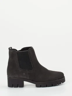 Damen Gabor – Chelsea Boots aus Veloursleder Anthrazit