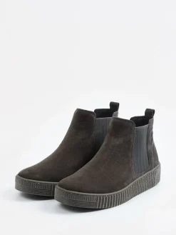 Damen Gabor – Chelsea Boots aus Veloursleder anthrazit