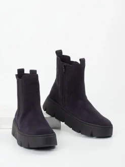 Damen Gabor – Chelsea-Stiefeletten aus Veloursleder Dunkelviolett