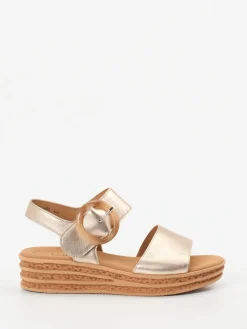 – Keilsandalette aus Metallicleder farben*Gabor Outlet