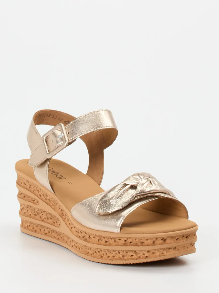 – Keilsandalette aus Metallicleder farben*Gabor Discount