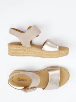 Damen Gabor – Keilsandalette aus Veloursleder