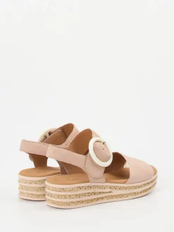 Damen Gabor – Keilsandalette aus Veloursleder rosé