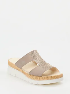 – Komfort-Pantoletten aus Veloursleder Taupe*Gabor Hot