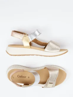 – Komfort-Sandale aus Metallicleder*Gabor Online