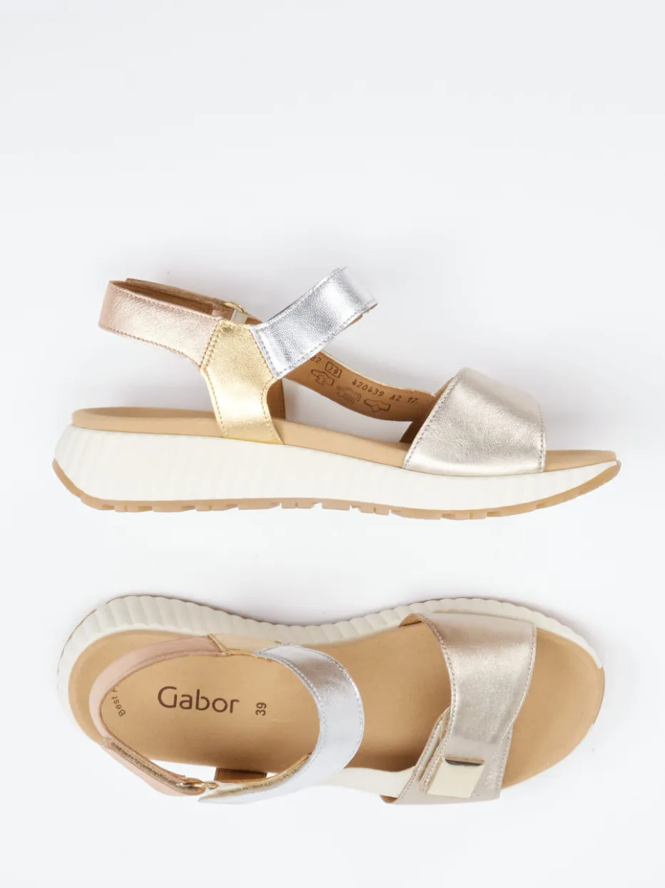 – Komfort-Sandale aus Metallicleder*Gabor Online