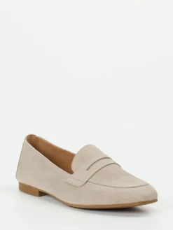 Damen Gabor – Loafer aus Veloursleder in Beigegrau