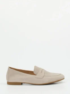 Damen Gabor – Loafer aus Veloursleder in Beigegrau