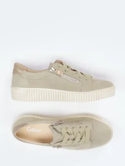 Damen Gabor – Low-Top Sneaker aus Veloursleder Salbei