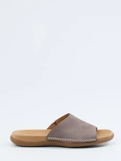 – Pantolette aus Nubukleder in Taupegrau*Gabor Best