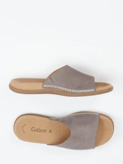 – Pantolette aus Nubukleder in Taupegrau*Gabor Best
