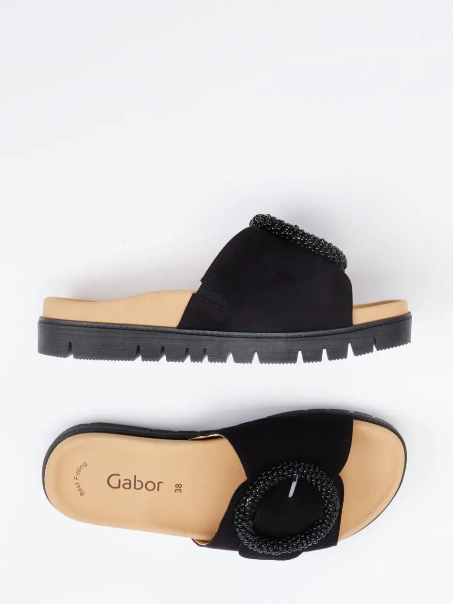 Damen Gabor – Pantolette aus Veloursleder