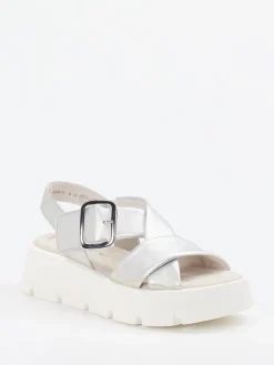 Damen Gabor – Plateau-Sandale aus Metallicleder