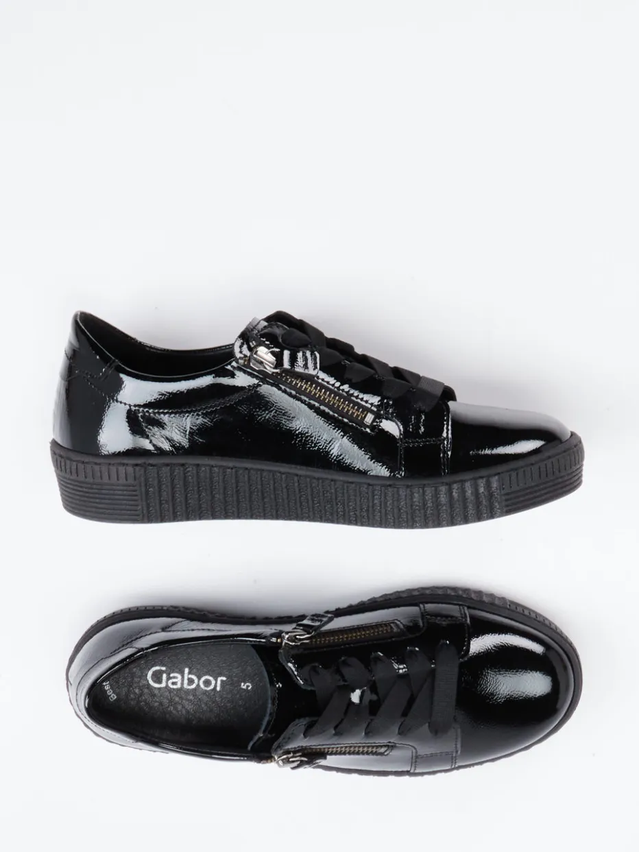 Damen Gabor – Plateau-Sneaker aus em Lackleder
