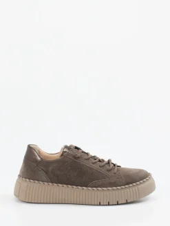 Damen Gabor – Plateau-Sneaker aus Veloursleder Taupe