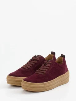 – Plateau-Sneaker aus Veloursleder bordeaux*Gabor Hot