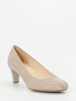 Damen Gabor – Pumps aus Metallicleder in Champagner