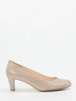 Damen Gabor – Pumps aus Metallicleder in Champagner