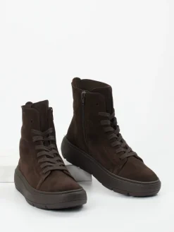 – Schnürboots aus Veloursleder Dunkel*Gabor Discount