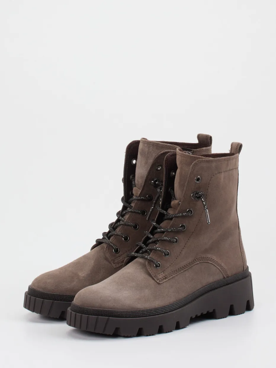 Damen Gabor – Schnürboots aus Veloursleder mittel