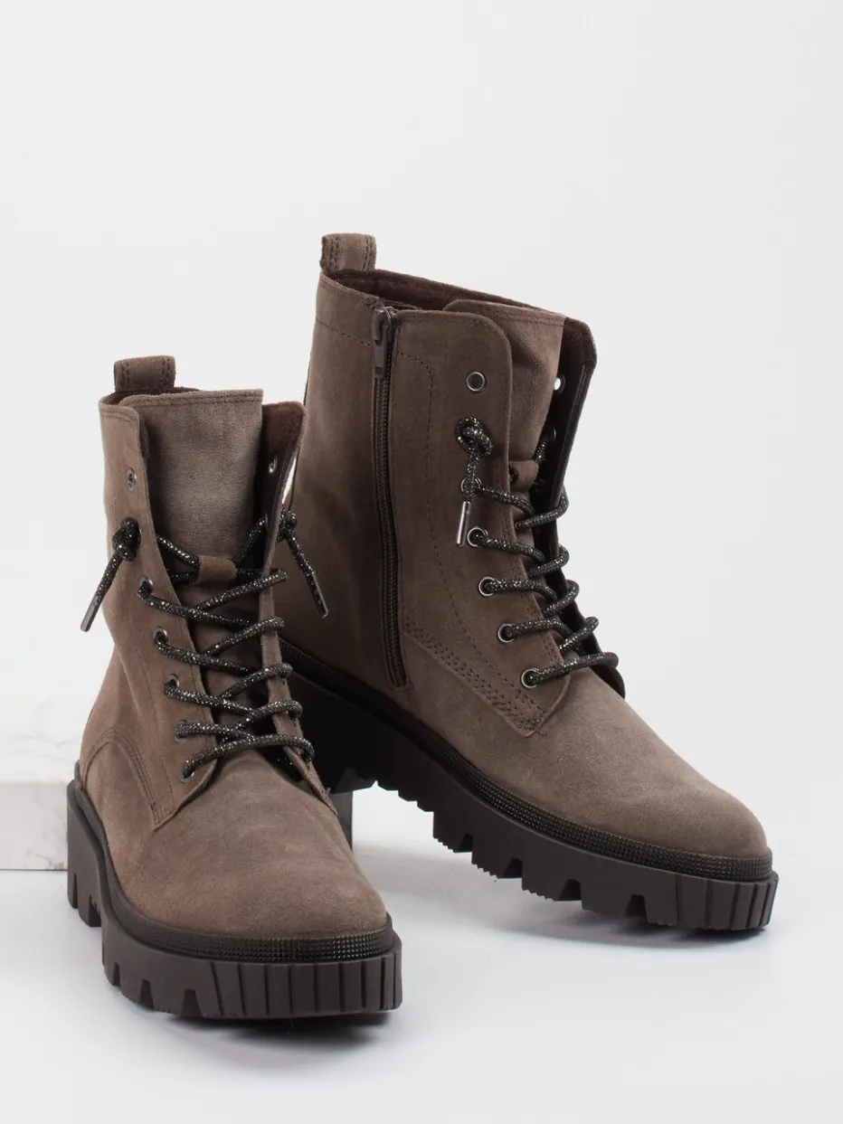 Damen Gabor – Schnürboots aus Veloursleder mittel