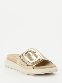 Damen Gabor – Slide-Pantolette aus Metallicleder farben