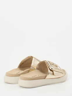 Damen Gabor – Slide-Pantolette aus Metallicleder farben