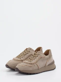 – Sneaker aus Veloursleder in Beigegrau*Gabor Online