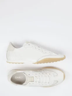 Damen Gabor – Sneaker aus Velours und Textil in Offwhite