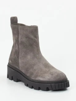 – Stiefelette aus Veloursleder in Stein*Gabor