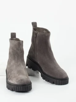 – Stiefelette aus Veloursleder in Stein*Gabor