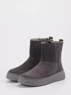 Damen Gabor – Stiefelette aus Veloursleder anthrazit