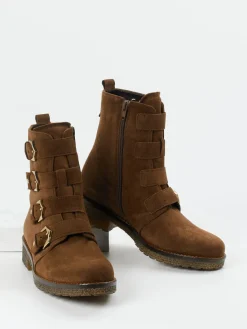 Damen Gabor Comfort – Biker Boots aus Veloursleder