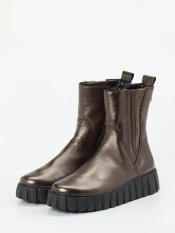 Damen Gabor Comfort – Chelsea Boots aus Metallicleder bronze