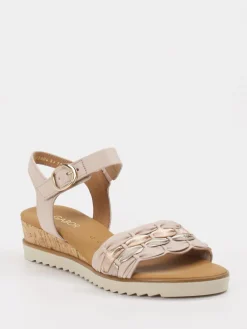 Damen Gabor Comfort – Keilsandalette aus Kalbleder rosé