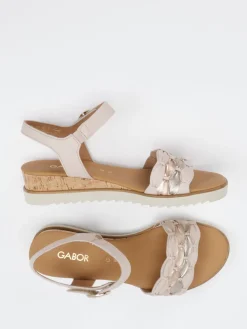 Damen Gabor Comfort – Keilsandalette aus Kalbleder rosé