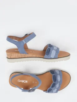 Damen Gabor Comfort – Keilsandaletten aus Veloursleder