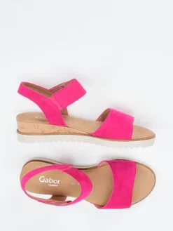 Damen Gabor Comfort – Keilsandalette aus Veloursleder