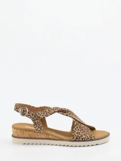 – Keilsandalette aus Leder im Leoprint*Gabor Comfort Best