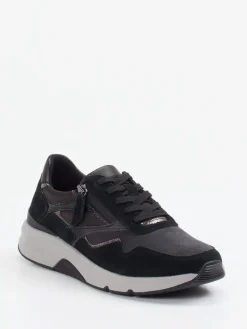 Damen Gabor Comfort – Komfort-Sneaker aus Veloursleder Anthrazit