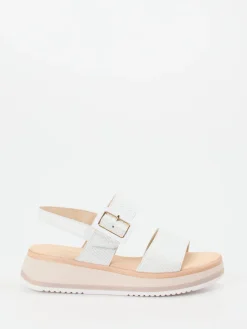 Damen Gabor Comfort – Plateau-Sandale aus Flechtleder Offwhite