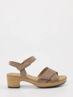 Damen Gabor Comfort – Sandale aus Veloursleder in Taupe