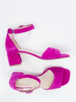 Damen Gabor Comfort – Sandale aus Veloursleder fuchsia