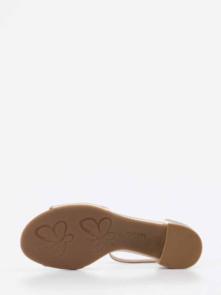Damen Gabor Comfort – Sandalen aus Metallicleder champagnerfarben
